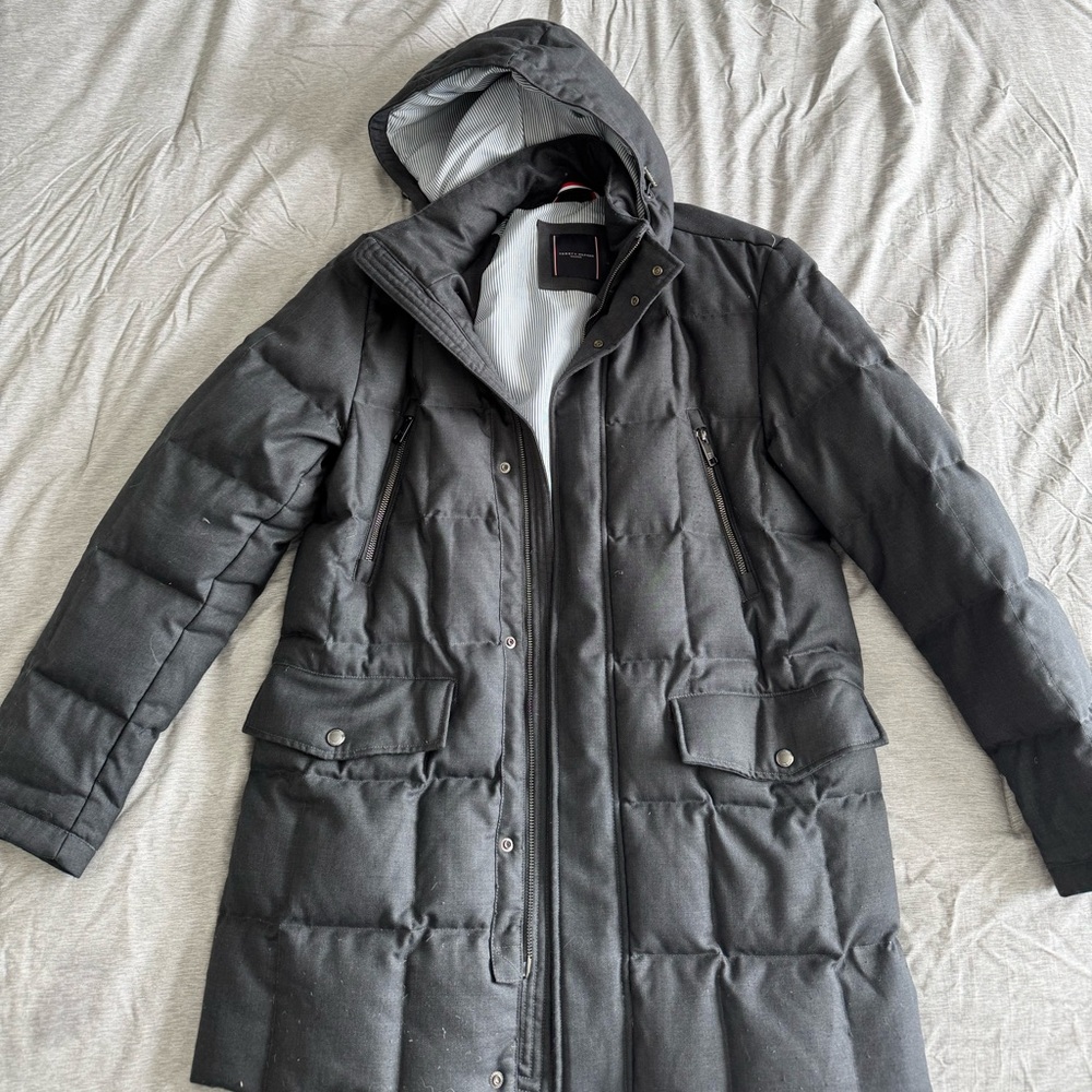Tommy Hilfiger Men's Grey Down Quilted Parka